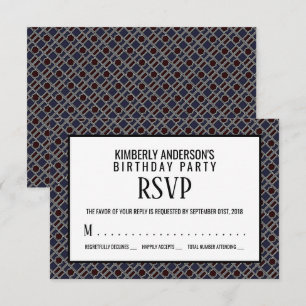 Invitación Patrón geométrico moderno, RSVP de cumpleaños mode