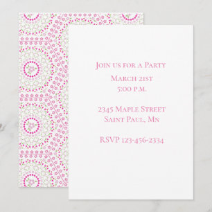 Invitación Patrón geométrico simple y caprichoso rosa lindo
