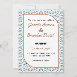 Invitación Patrón geométrico sin fisuras de Chevron en zig-za