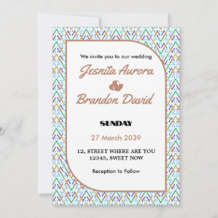 Invitación Patrón geométrico sin fisuras de Chevron en zig-za