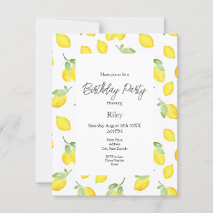 Invitación Patrón Lemons de color de agua