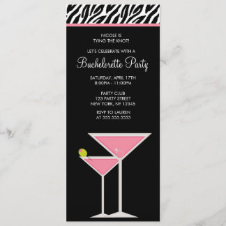 Invitación Patrón Martini Rosa y Zebra