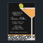 Invitación Patrón Martini y Zebra Naranja<br><div class="desc">Comience su bash de cumpleaños con estilo enviando estas invitaciones de fiesta de moda con un martini rosa en un fondo de cebra. Perfecto para fiestas de soltera,  chicas nocturnos,  duchas de novias,  fiestas de cumpleaños,  fiestas de cóctel y más! Art © ILUSTRACIONES JW</div>
