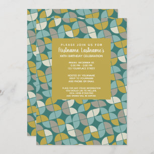 Invitación Patrón MCM - funky verde azulado de oro verde fies