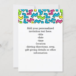 Invitación Patrón Memphis de la Guay Cute 80 de los años 1980