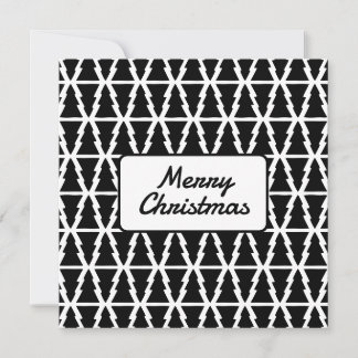 Invitación Patrón minimalista de árbol de Navidad blanco y ne