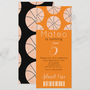 Invitación Patrón moderno de baloncesto  Estilo de entrada de