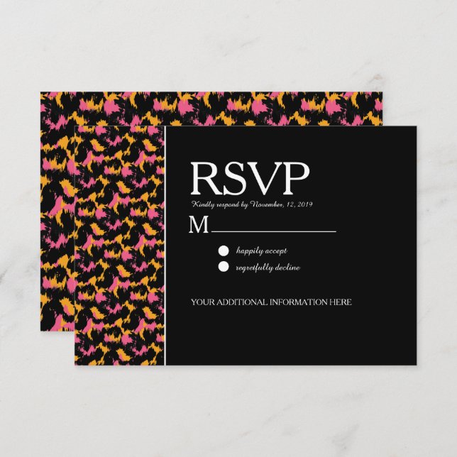Invitación Patrón Moderno de Impresión de Guepardo Colorido p (Anverso / Reverso)