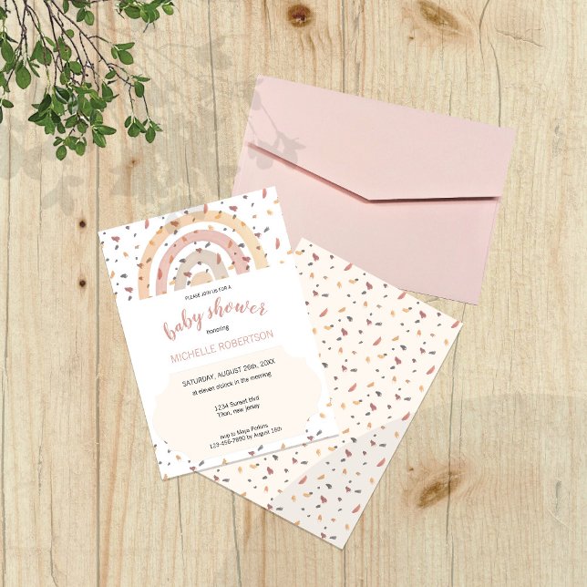 Invitación Patrón moderno de Rubor arcoiris de otoño (Subido por el creador)