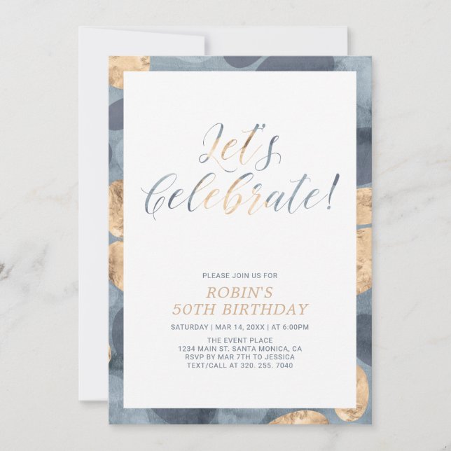 Invitación Patrón moderno simple Fiesta de cumpleaños para ad (Anverso)