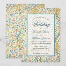 Patrón Morris de boda floral Elegante escritura
