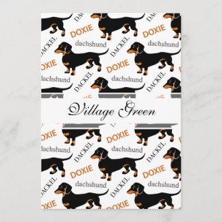 Invitación Patrón negro y tan dachshund