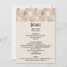 Invitación Patrón nórdico de animales de la Tierra de bosque