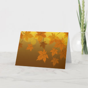Invitación Patrón otoñal con hojas de arce en caída y bokeh