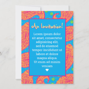 Invitación Patrón Paisley colorido