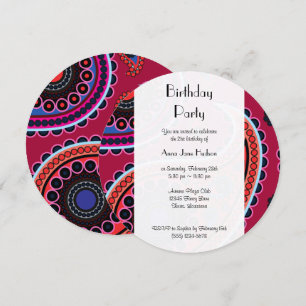 Invitación Patrón Paisley, Paisley persa, Boteh, Cumpleaños