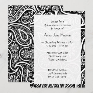 Invitación Patrón Paisley, Paisley persa, Quinceanera