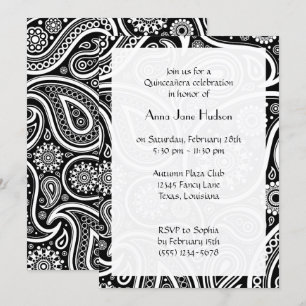 Invitación Patrón Paisley, Paisley persa, Quinceanera