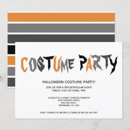 Invitación Patrón rayado Fiesta de disfraces de Halloween