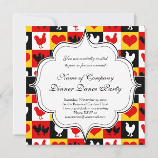 Invitación Patrón Rooster de Granjas de Campo Norteamericano