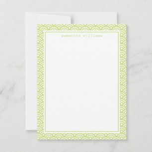 Invitación Patrón Seigaiha japonés verde limón
