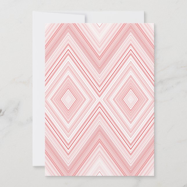 Invitación Patrón simétrico con moti rojo y rosa (Anverso)