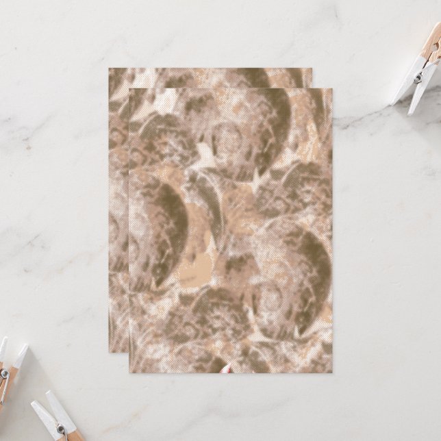 Invitación Patrón textil con fondo beige texturado (Anverso/Reverso In Situ)