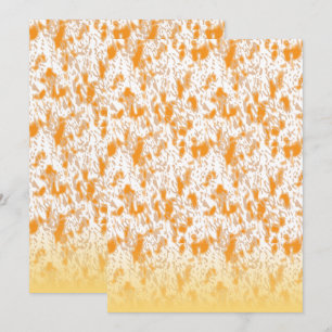 Invitación Patrón textil con un vibrante naranja y dorado