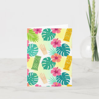 Invitación Patrón Tiki Hawaiano Tropical para Bodas Fiestas