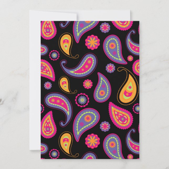 Invitación Patrón transparente y colorido (Anverso)