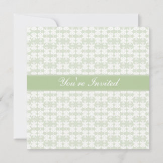 Invitación Patrón verde pálido de bonito