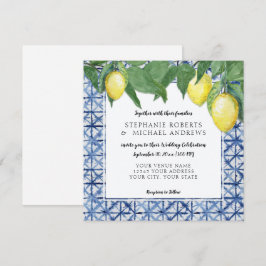 Invitación Patrón X Shibori de Influencia Asiática con Rama d