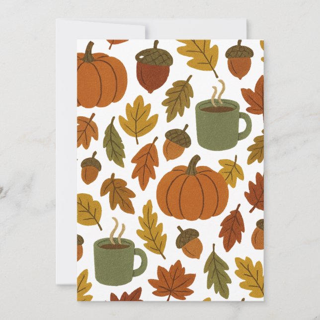 Invitación Patrones de Halloween de otoño (Anverso)