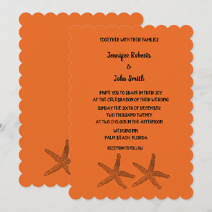 Invitación Patrones estelares Naranja Boda negro colorido