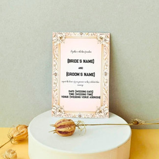 Invitación Patrones florales personalizados Hermoso Boda