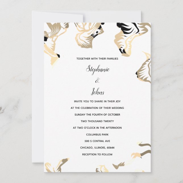Invitación Patrones florales Primavera Boho de verano Boda mí (Anverso)