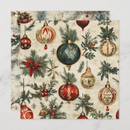 Invitación Patrones imprimibles de festividad vintage en el p