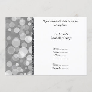 INVITACIÓN PATRONES MODERNOS GRIS PLATA BLANCO FIESTA DE SOLT