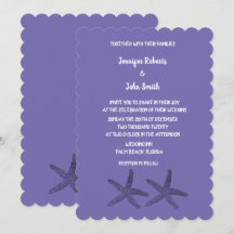 Patrones Starfish Purple White Cute Beach Wedding