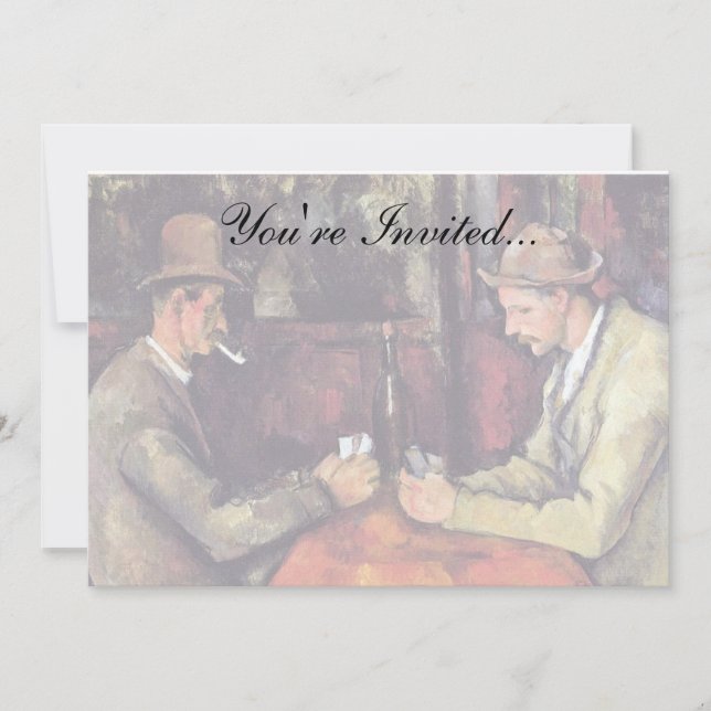 Invitación Paul Cezanne - La pintura Bella Artes de los jugad (Anverso)