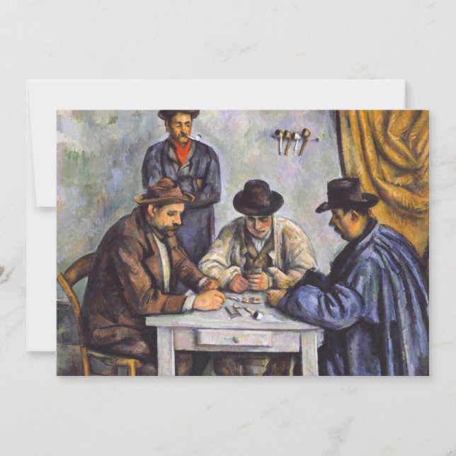 Invitación Paul Cezanne - Los jugadores de cartas (Anverso)