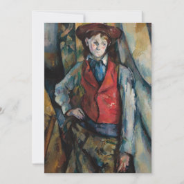 Invitación Paul Cezanne - Niño en el chaleco rojo