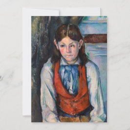 Invitación Paul Cezanne - Niño en el chaleco rojo