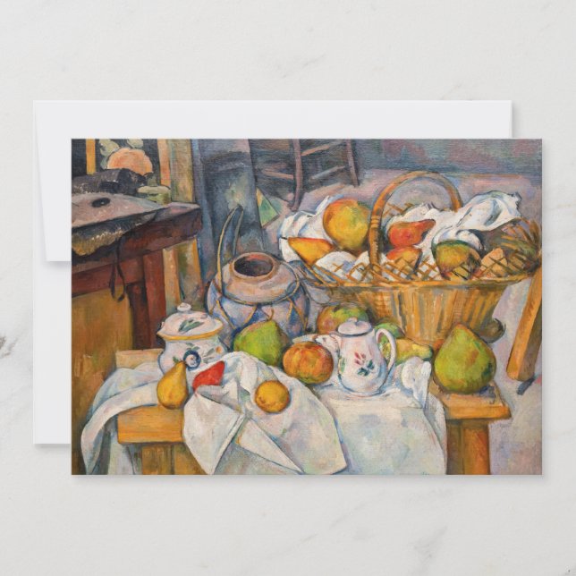 Invitación Paul Cezanne - Todavía la vida con una canasta (Anverso)