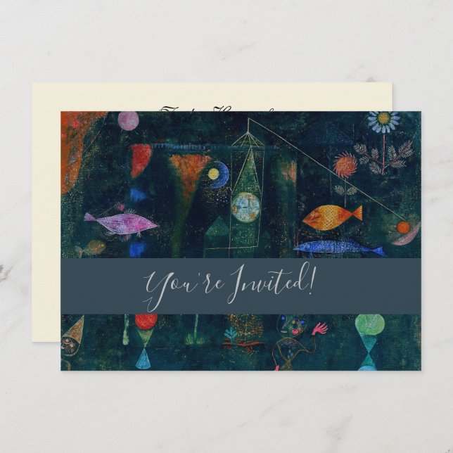 Invitación Paul Klee Fish Magic Resumen Pintura de arte gráfi (Anverso / Reverso)