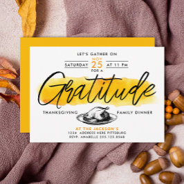 Invitación Pavo de Acción de Gracias Cena de Día de Acción de