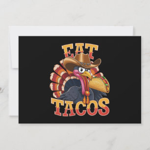 Invitación Pavo de Acción de Gracias Come Tacos  Mexicano Div