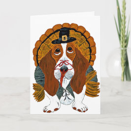 Invitación Pavo de Acción de Gracias del Basset Hound