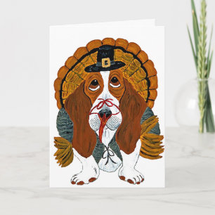 Invitación Pavo de Acción de Gracias del Basset Hound