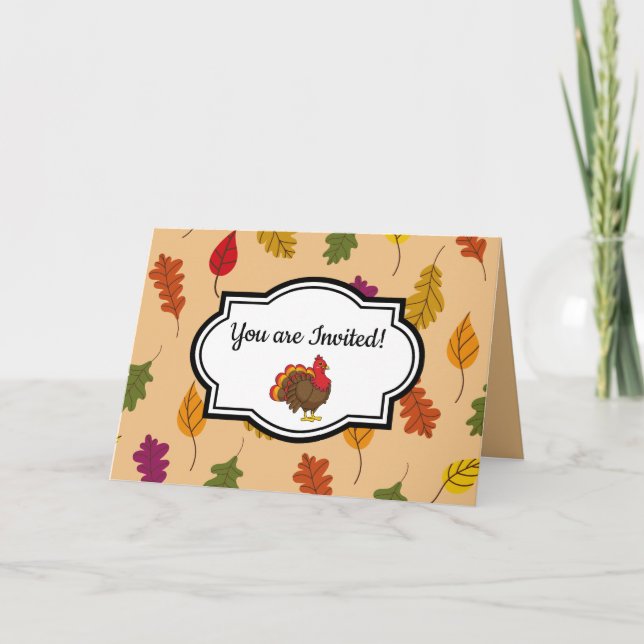 Invitación Pavo de dibujos animados lindo | Personaliza  (Anverso)